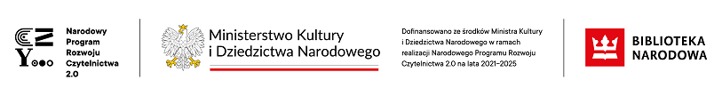 Logotypy programu: Narodowy Program Rozwoju Czytelnictwa 2.0. na lata 2021-2025