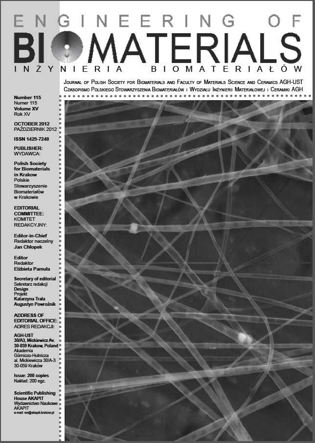 Link do karty katalogowej czasopisma: Engineering of Biomaterials